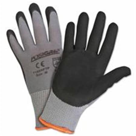 West Chester 813-715SNFTP/L Micro Foam Nitrile Palm Coated Gloves; Large; Gray & Black